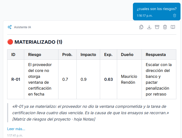 ¿Que hay de nuevo? v4.62 – el asistente aprende de tus riesgos y cambios