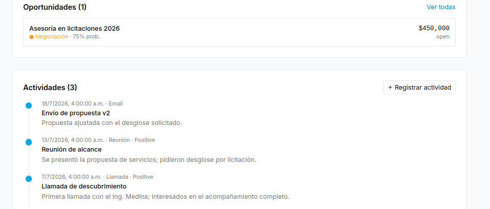 ¿Que hay de nuevo?  v4.32. Actividades en el CRM, por fin visible